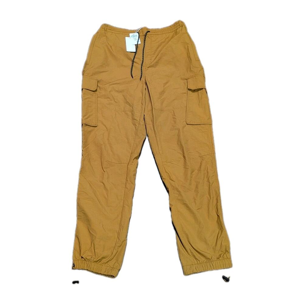 NEW LCKR Cargo Utility Pants Mens Large L Brown Elastic Waist Drawstring Pockets